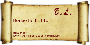 Borbola Lilla névjegykártya